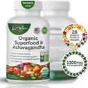 Organik Superfood Hijau Buah dan Vegies Kompleks dengan Ashwagandha