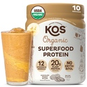 Kosa Vegan Powder, Chocolate Peanut Butter - Low Carb Pea Protein Blend, USDA Organic Superfood dengan Vitamin & Minamins - Keto, Soy, Dairy Free - Meal Replacement for Women & Men