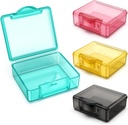 Kotak Pil Kecil 4 pcs, Kotak Pill Travel yang Lucu Kasus Mini Tiny Clear Penyimpanan Plastik Portable untuk Pocket Purse