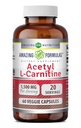 Amazing Formulas Acetyl L- Carnitine Hcgie Veggie Suplement - 500 Mg, Veggie Capsules (Non GMO, Gluten Free) Per Bottle - Promes Produksi Energi & Cognitive Fungsi (60 Count)