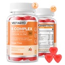 Kompleks 50 Gummies, Methylated B Kompleks dengan Vitamin C, Choline & Zinc - Aktif Metode B-Complex for Energy, Metholated Dukungan - Semua B Vitamin - B1, B2, B5, B6, B9, B12 - Sugar Free, 120 Count
