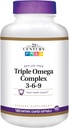 21 Century Dietary Supplement Triple Omega Kompleks 3-6-9 Ensiic Coated Softgels, 180- Count Bottles (Paket 2)