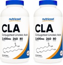 NutricLA (Conjugated Linoleic Acid) 2.400mg, 240 Softgels - Gluten Free, Non-GMO, 800mg Per Softgel (2 Botol)