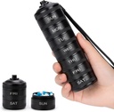 Pill Organizer Weekly Metal Travel Box Waterproof - 7 Day Large Aluminum Alloy Pill Container, Portable Daily Pil Case for Vitamin, Medicine, Suplemen, Fish Oil