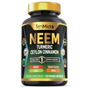 Neem Leaf Suplement - 8in1 Formula - Combine dengan Turmeric, Ceylon Cinnamon, Ginger, Tulsi, Ginkgo Biloba, Amla, dan Black Pepper - Dukungan Kesehatan Ammune - 150 Vegan Kapsul