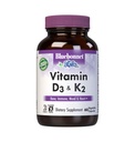 Bluebonnet Nutrition Vitamin D3 & K2, Soy-Free, for Strong-Healthy Bones *, Gluten-Free, Non-GMO, Dairy- Free, Kosher Certified, Vegetarian, 60 Vegetable Capsules, 60 Servis
