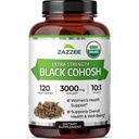 Zazzee USDA Organik Black Cohosh 10: 1 Ekstraksi, 3000 mg Kekuatan, 120 Vegan Kapsul, 4 Bulan Suplai, Standardisasi dan berkonsentrasi 10X Ekstrak, 100% Vegetarian, All- Natural, Non-GMO, dibuat di Amerika Serikat