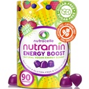 NUTRAMIN Energy Boost Vitamin Gummy - Skip The Coffee & Boost Your Energy, Caffeine- Free, Sugar- Free, Vegan, B12, Green Tea, Ashwagandha, Garcinia Kamboja, Raspberry Adaptogen - 90 ct