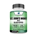 Suplemen Standar Amerika St. John 's Welt 1800mg Per Serving dengan Black Pepper Fruit Extract - Vegan, Gluten Free, Non- GMO, 120 Capsules, 40 Servings