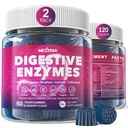 Enzymes Diet for Women & Men Gummies w / Propoles, Papaya, Bromelain, Ginger - Bloating Relief & Gut Health Chewable Suppplemen Digest Protins Dairy Carbs Pats, Sugar Free Vegan, 120Cts