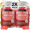 Toplux Apple Ciegar Gummies - 100mg ACV dengan B12, Beet Root, Pomerate for Immune System, Detox & Cleanse, Gummy Cider Vinegar Capsules, for Men Women 2X Pack