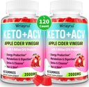 Apple Cider Vinegar Gummies, Keto ACV Gummies, ACV Gummies for Detox, Cleanse, Metabolisme & Dibuble, Keto Dukung, Formulasi dengan Teh Hijau, B6 & B12, Produksi, 120 Counts