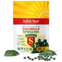 Sunlit Super 50 / 50 Chlorella Spirulina Tablet Organik - Super Suplemen untuk Dukungan Imune, Kesehatan Gut, Mood & Energy - Kaya dalam Chlorophill, Amino Acids & Vegan Protein, 500 Tab Superfood