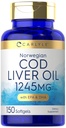 Carlyle Norwegia Cod Liver Oil 124; dengan EPA & DHA 124; 1245mg 124; 150 Softgels 124; Liquid Capsules 124; Non-GMO & Gluten Free Suplemen