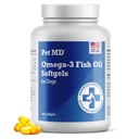 Pet MD - Tambahan Minyak Ikan Omega 3 untuk Anjing - Skin dan Coat Dukungan untuk Anjing - 180 Softgels
