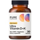 Vitamin D3 K2 Vitamin 5000 IU - VIT D3 D2 Suplemen untuk absorpsi Kalsium, Kekuatan Tulang, Dukungan Fungsi Kardiovaskular & Imune, Soy- Free, Non-GMO 30 Vegetarian Capsules