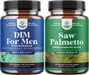 Bundle of Advanced DIM Supplement for Men - Estrogen Blocker and Extra Strength Saw Palmetto Extract - for Women and Men 's Health and Urinary Support