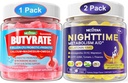 Bundle: Butyrate Gummies with Probiotic + Prebiotic + Postbiotic & Meltonin 10mg 20mg Time Metabolisme Sleep Gummies