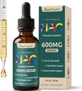 Lipomal Liquid NAC Tambahan N- Acetyl Cysteine Drops, N Acetyl Cysteine 600 mg dengan Quercetin & Zinc untuk Orang dewasa & Anak-anak, Liver & Lung Dukungan, Antioksidant, Immune & Skin Kesehatan, 2 Fl Oz