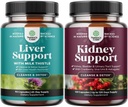 Bundle of Liver Cleanse Detox & Repair - Silymarin Milk Thistle Suplemen dengan Dandellion Root, Chooline, Beetroot & Artichoke Extract dan Ginjal Dukungan Uva Ursi, Stinging Nettle & Asttragalus