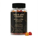 Black Girl Vitamin Once a Day - womens Multivitamin Gummy - Vitamin A, B, C, E, dan Zinc. Vegan, Gluten--Bebas, dibuat di Amerika Serikat (30 Hari Supply, Strawberry)