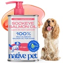 Ainted Pet Salmon Oil for Dogs & Cats - Pure Omega- 3 Fish Oil for Dogs Supplement for Skin & Coat, Joint & Heart Health - Dog Antiflammatory - 100% Wild- Caught Alaski Sockeye Salmon - 8 oz