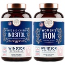 Inositol and Women 's Iron Tablet Fertility and Pregnancy Support Bundle by Windsor Botanicals