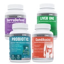 Balance One 4-in- 1 Bundle 124; Probiotic, CandAssist, Liver One, SerraDefend 124; 15 Milyar Probiuse 124; Natural Cleanse dengan Caprylic Accid 124; Liver Dukungan dengan Milk Thistle Estemic Enzylend