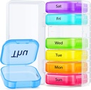 AUVON Extra Large Weekly Pill Organizer, Portable Pill Box 7 Day Slots Fit Pocket & Purse, Pill Case with Dual Protection for Travel, Pill Container for Big Vitamin, Fish Oils, Suplemen