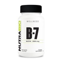 NutraBio Biotin (Vitamin B-7) Suplemen, 5000mcg - Mei Bantuan Rambut Sehat, Skin, dan Nails, 90 Vegetable Capsules