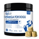 NAURE TARGET Omega 3 Fish Oil for Dogs, Salmon Oil for Skin & Coat Suplement with EPA & DHA Fatty Acids - Dog Itch & Allergy Relief, Anti Shedding, Hot Spots Treatment - Hip & Gabungan Dukungan - 120ct