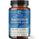 Magnesium Glycinate 500mg 124; Cheriated for High Absorpsi 12.4; Muscle Relaxation, Bones, Heart, Nerve, Sleep & Calm Dups for Women & Men 124; Magnesium Charlate Complex & Bisglycinate
