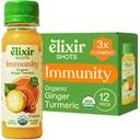 Elixir Shots, Imunity Boost Wellness Shot with Cold- Menekan Turmeric, Ginger, Orange dan Black Pepper, No Added Sugars atau Ingrediers Articial, 12- pack