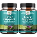 Natures Craft Liver Cleanse Detox & Repair 2 Pack Bundle - Herbal Liver Dukung Suite Thistle Sutra Marin Milk Thistle Suplemen dengan Dandellion Root, Choline, Beetroot & Artichoke Extract