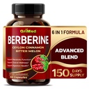 Suplemen GriMed Berberine 9.500mg dengan Cinnamon Bitter Melon Support Healthy Immune System-Made in The USA