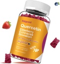Quercetin Gummies dengan Bromelain, Elderberry, Echinacea, Vitamin C D Zinc - Imune Sistem Dukungan 60 Counts Murni Quercetin Gummies untuk Anak-anak & Dewasa