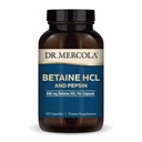 Dr. Mercola Betaine HCL & Pepsin - Digetical Supplement Suplemen PH - Aids Mineral & Nutrient Absorpsi - Bantuan Digetical - Non-GMO, Gluten- Free & Soy- 90 Capsules (30 Pelayan)