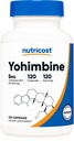 Yohimbine HCl 5mg, 120 Capsules - Gluten Free and Non- GMO