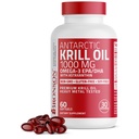 Bronson Antartika Krill Oil 1000 mg dengan Omega- 3s EPA, DHA, Astaxanthin dan Phospholipids 60 Softgeels