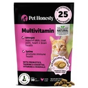 Cat Multivitamin Crunchy & Creamy Chews - Cat Treats for Health + Imune, Joint Support, Skin & Coat, & Divalry - Vitamin with Omega 3, Lysine & Propply (30 Hari Suppply)