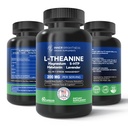 L Theanine 200mg, Magnesium, 5-HTP & Melonatin - All-in-1 L-Theanine Suplemen untuk Stress Relief, Fokus & Kognition, Tidur - 60 Capsules