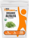 BulkSuppliments.com Organic Alfalfa Grass Powder - Alfalfa Suplement, Green Superfood Poader - Vegan & Gluten Bebas, 5g per Serving, 1kg (2.2 pon) (Paket 1)