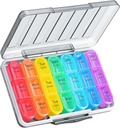Zoksi Moisture- Providence Pill Organizer 3 Times sehari, Seal Weekly Pill Box 7 Day, Large Daily Pill Box Organizer, Travel Medicine Organizer, Portable Pill Container dengan 21 Comment to Hold Meds