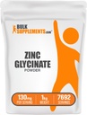 BulkSuplements.com Zinc Glycinate Powder - Zinc Suplemen, Mineral Suplemen Imune - Gluten Bebas, 130mg per Serving, 1kg (2.2 Ibs) (Paket 1)