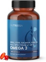 Nutriissa Full Spectrum Omega-3 - 2000 mg Oil Blend (Krill, Cod & Salmon Oil) - 1175 mg Omega- 3 s (EPA, DHA & DPA) - EPEB Sertifikasi, 3- Month Supply - Heart, Brain & Joint Dukungan - 180 Halal Softgel