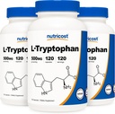 Nutricost L- Tryptophan 500mg, 120 Capsules (3 Botol)