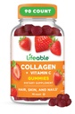Lifeable Collagen Peptides Gummides 124; 100mg with Vitamin C 124; Great Tasting Collagen Suplemen 124; Vegetarian Hair Skin dan Nails Gummies 124; Collagen Gummies untuk Dewasa, Pria, Perempuan 124; 90 Gummies