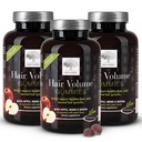 New NORDIC Volume Gummies, 2500 mcg Biotin, Penyedia Rambut Harian Vitamin untuk Mendukung Rambut Skin & Nails, Vegan, 60 Cacah (Paket 3)