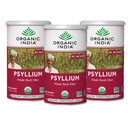 Organic INDIA Psyllium Herbal Powder - Whole Husk Fiber Suplement, Ditraffic Support, Vegan, Gluten- Free, USDA Certified Organik, Non-GMO, Soluble & Impolsible Sumber Fiber - 12 oz (Paket 3)