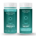 Iwi Omega-3 Minis & Heart Omega-3 Bundle, 30 Hamba, Tanaman Vegan - berbasis Alga Omega 3, Krill & Fish Oil Alternatif, tidak ada Fishy Aftertaste